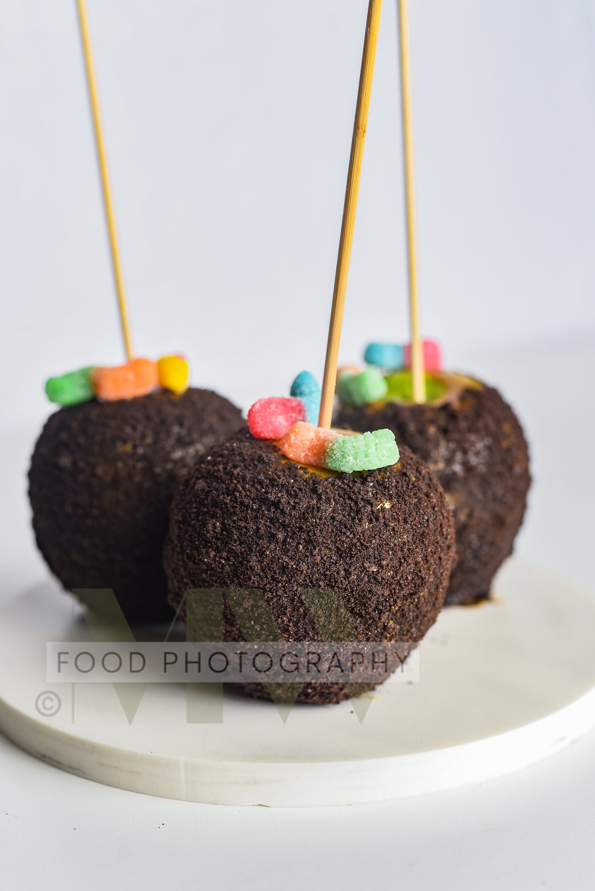 Dirt & Worms Caramel Apples