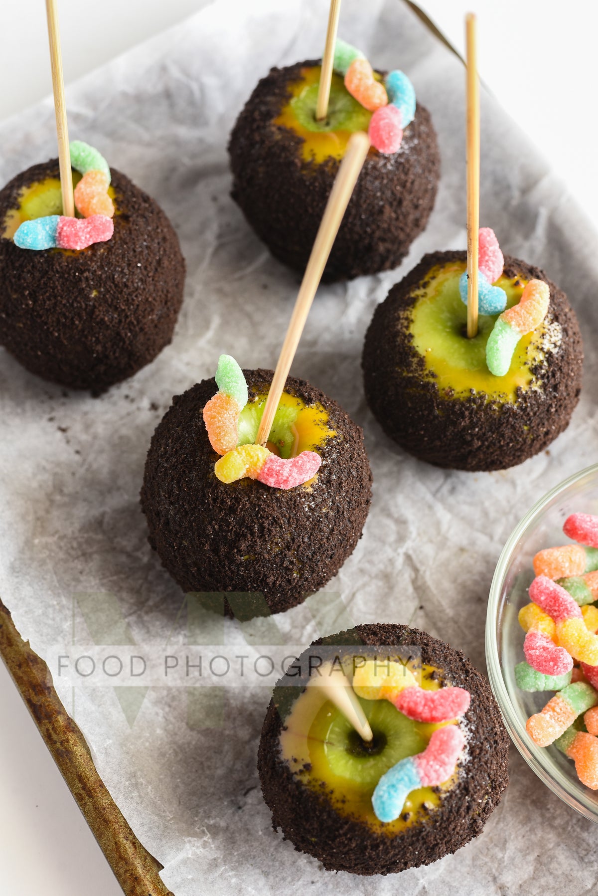 Dirt & Worms Caramel Apples