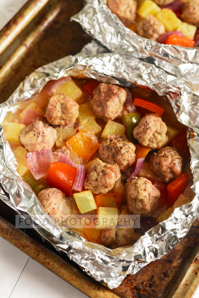 Foil Packet Sweet & Sour Meatballs