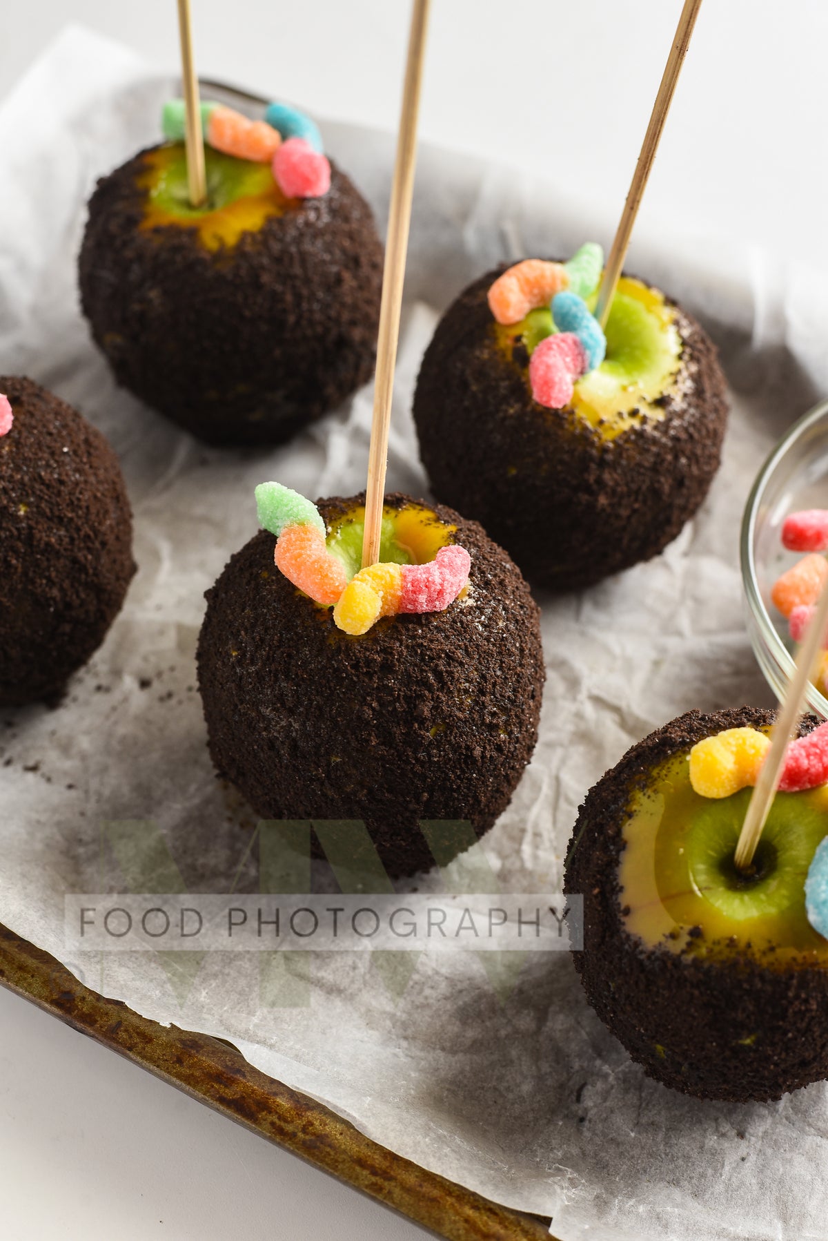 Dirt & Worms Caramel Apples