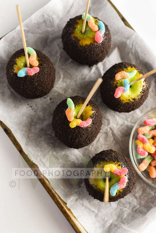 Dirt & Worms Caramel Apples