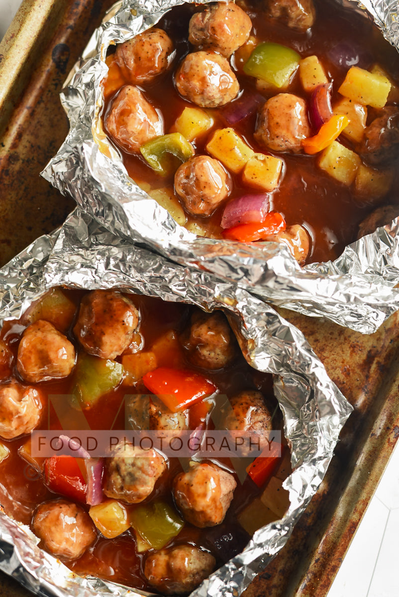 Foil Packet Sweet & Sour Meatballs