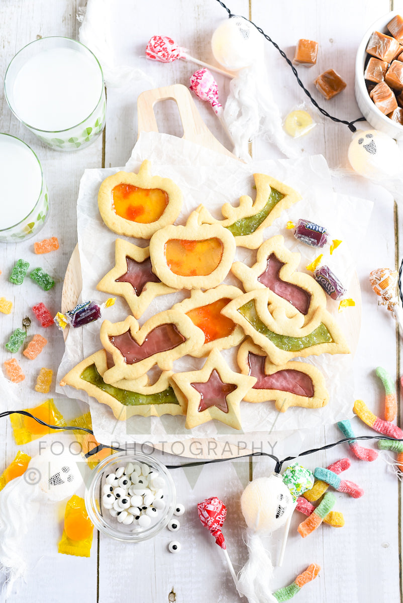 Halloween Stained Glass Cookies