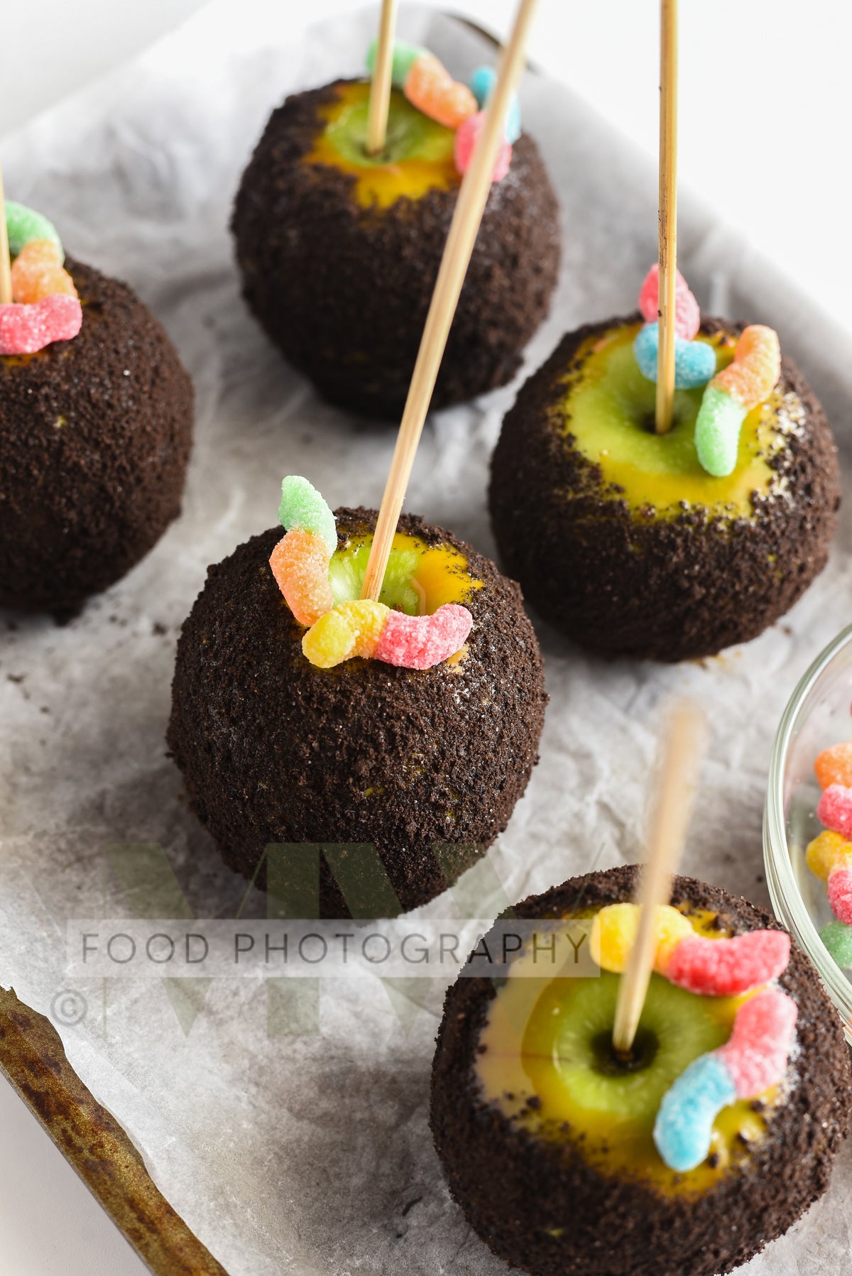 Dirt & Worms Caramel Apples