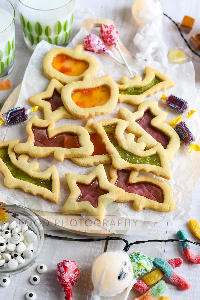 Halloween Stained Glass Cookies