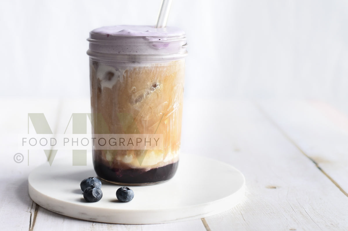 Blueberry Cold Foam Iced Latte