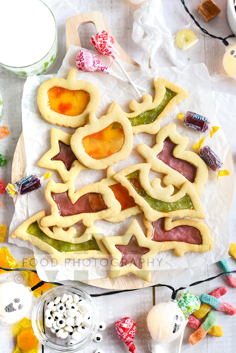 Halloween Stained Glass Cookies
