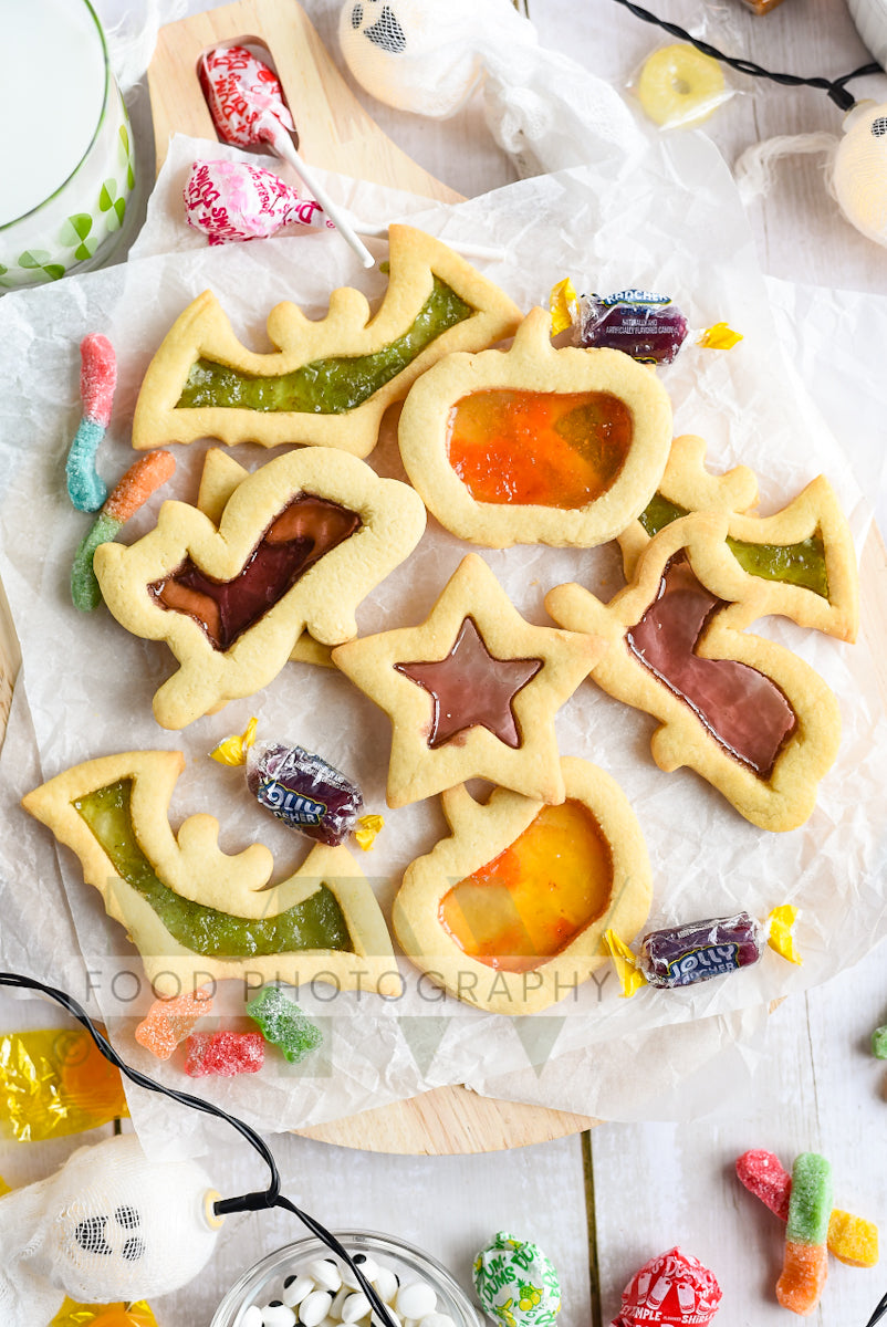 Halloween Stained Glass Cookies